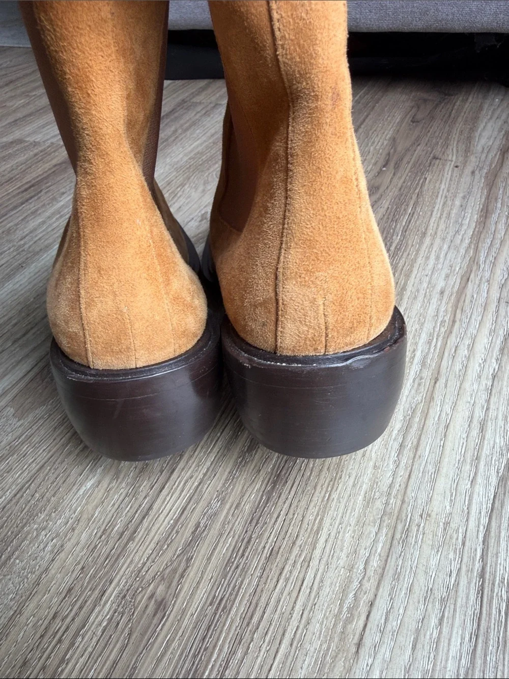 Frame Denim Le Fenton Suede Leather Ankle Booties with Elastic Panels